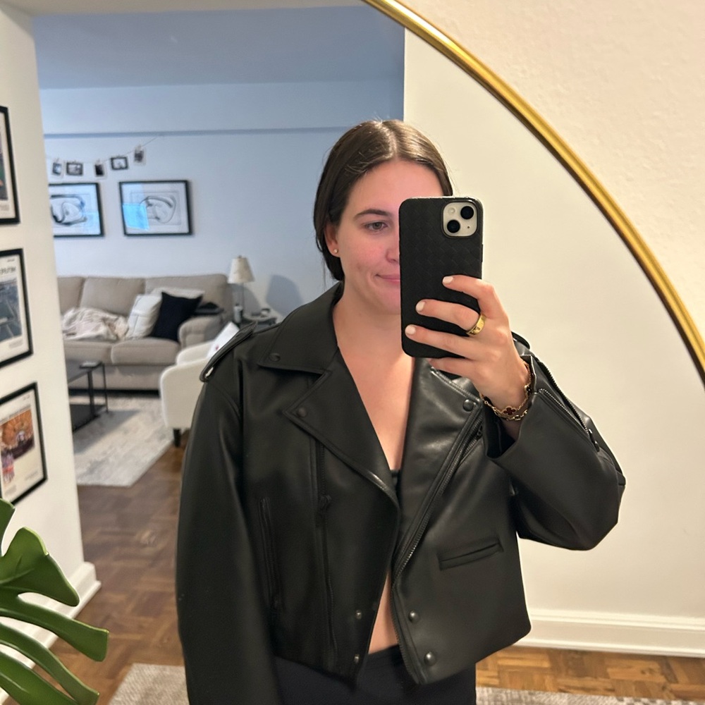 Blank NYC Women's Black Leather Jacket